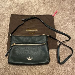 Kate Spade | Black Crossbody Bag Pebbled Leather w/ Gold Hardware